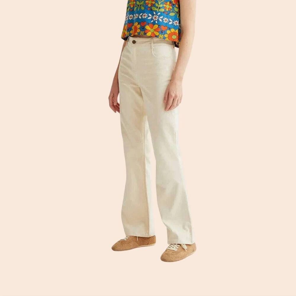 NEW COMPANIA FANTASTICA high rise straight leg jeans in off white